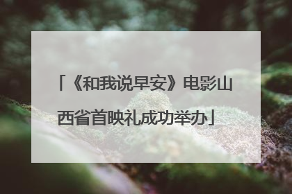 《和我说早安》电影山西省首映礼成功举办