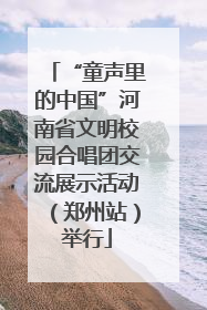 “童声里的中国”河南省文明校园合唱团交流展示活动（郑州站）举行