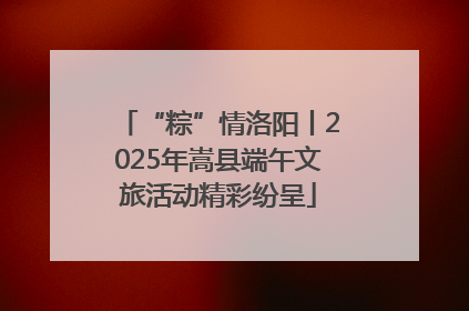 “粽”情洛阳丨2025年嵩县端午文旅活动精彩纷呈