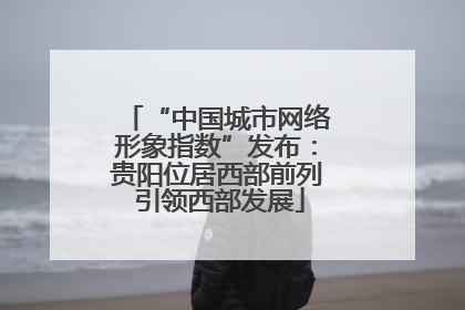 “中国城市网络形象指数”发布：贵阳位居西部前列 引领西部发展