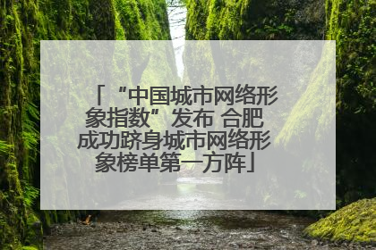 “中国城市网络形象指数”发布 合肥成功跻身城市网络形象榜单第一方阵