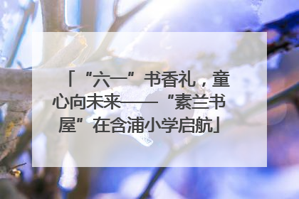 “六一”书香礼，童心向未来——“素兰书屋”在含浦小学启航