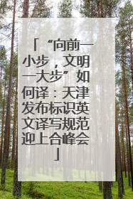 “向前一小步，文明一大步”如何译：天津发布标识英文译写规范迎上合峰会