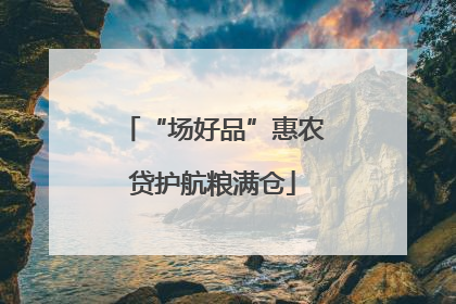 “场好品”惠农贷护航粮满仓
