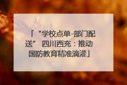 “学校点单-部门配送” 四川西充：推动国防教育精准滴灌