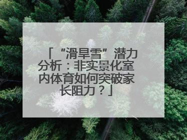 “滑旱雪”潜力分析：非实景化室内体育如何突破家长阻力？