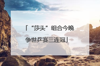 “莎头”组合今晚争世乒赛三连冠