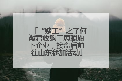 “赌王”之子何猷君收购王思聪旗下企业，接盘后前往山东参加活动