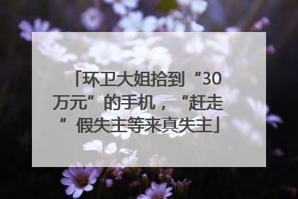 环卫大姐拾到“30万元”的手机，“赶走”假失主等来真失主