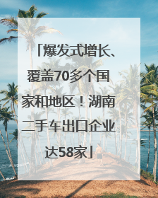 爆发式增长、覆盖70多个国家和地区！湖南二手车出口企业达58家