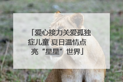 爱心接力关爱孤独症儿童 夏日温情点亮“星星”世界