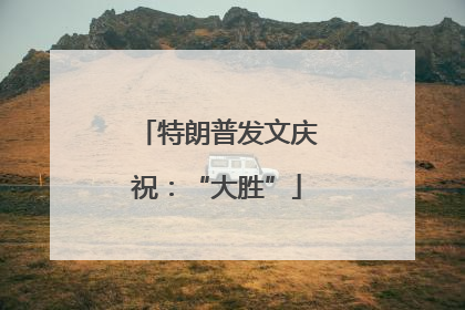 特朗普发文庆祝：“大胜”