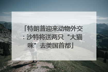 特朗普迎来动物外交：沙特将送两只“大猫咪”去美国首都