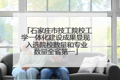 石家庄市技工院校工学一体化建设成果显现 入选院校数量和专业数量全省第一