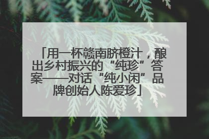 用一杯赣南脐橙汁，酿出乡村振兴的“纯珍”答案——对话“纯小闲”品牌创始人陈爱珍