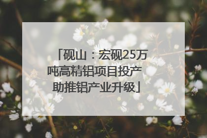 砚山：宏砚25万吨高精铝项目投产 助推铝产业升级