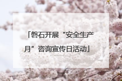 磐石开展“安全生产月”咨询宣传日活动
