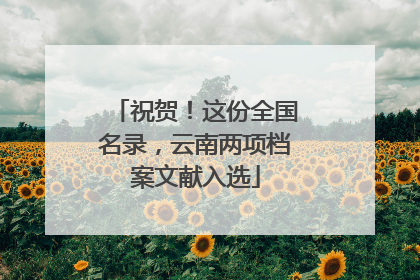 祝贺！这份全国名录，云南两项档案文献入选