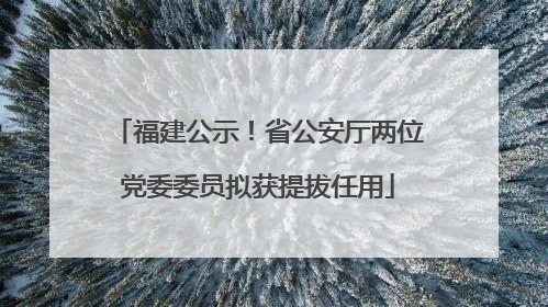 福建公示！省公安厅两位党委委员拟获提拔任用