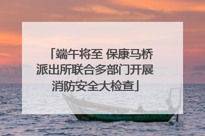 端午将至 保康马桥派出所联合多部门开展消防安全大检查