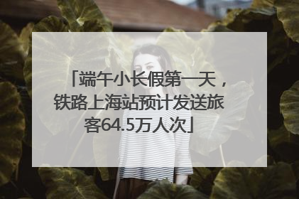 端午小长假第一天，铁路上海站预计发送旅客64.5万人次