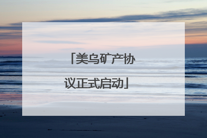 美乌矿产协议正式启动