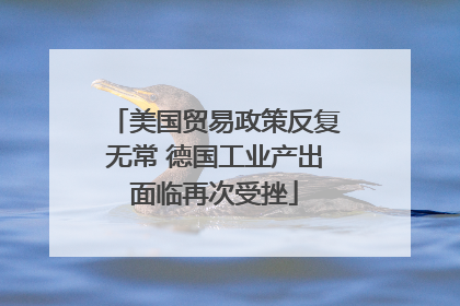 美国贸易政策反复无常 德国工业产出面临再次受挫