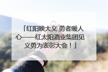 红阳映大义 勇者暖人心——红太阳酒业集团见义勇为表彰大会！