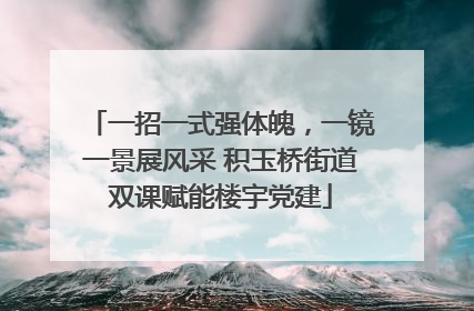 一招一式强体魄，一镜一景展风采 积玉桥街道双课赋能楼宇党建