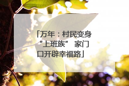 万年：村民变身“上班族” 家门口开辟幸福路