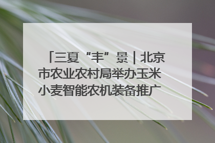 三夏“丰”景｜北京市农业农村局举办玉米小麦智能农机装备推广“田间日”活动