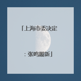 上海市委决定：张鸣履新