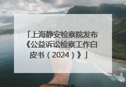 上海静安检察院发布《公益诉讼检察工作白皮书（2024）》