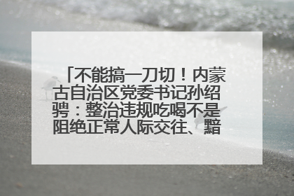 不能搞一刀切！内蒙古自治区党委书记孙绍骋：整治违规吃喝不是阻绝正常人际交往、黯淡人间烟火