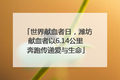世界献血者日，潍坊献血者以6.14公里奔跑传递爱与生命