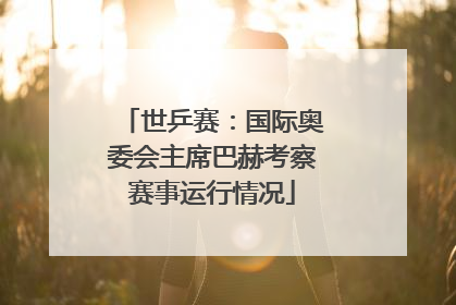 世乒赛：国际奥委会主席巴赫考察赛事运行情况