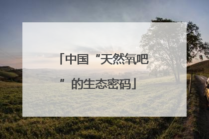 中国“天然氧吧”的生态密码