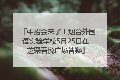 中招会来了！烟台外国语实验学校5月25日在芝罘吾悦广场答疑