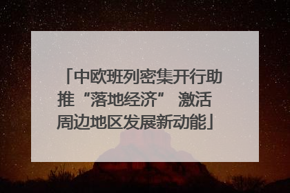 中欧班列密集开行助推“落地经济” 激活周边地区发展新动能