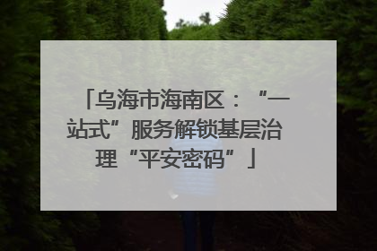 乌海市海南区：“一站式”服务解锁基层治理“平安密码”