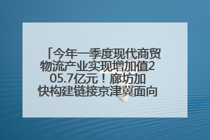 今年一季度现代商贸物流产业实现增加值205.7亿元！廊坊加快构建链接京津冀面向全世界的物流通道