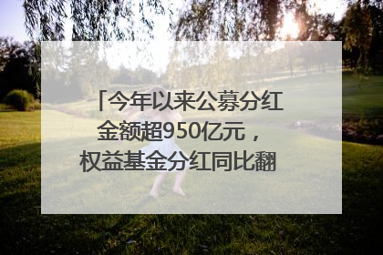 今年以来公募分红金额超950亿元，权益基金分红同比翻倍｜招财猫