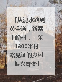 从泥水路到黄金道，新泰王峪村：一条1300米村路见证的乡村振兴蝶变