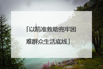 以精准救助兜牢困难群众生活底线