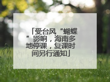 受台风“蝴蝶”影响，海南多地停课，复课时间另行通知