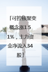 可控核聚变概念涨1.51%，主力资金净流入34股