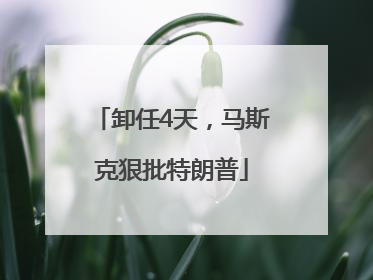 卸任4天，马斯克狠批特朗普