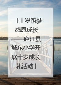 十岁筑梦 感恩成长——庐江县城东小学开展十岁成长礼活动