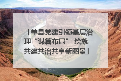 单县党建引领基层治理“谋篇布局” 绘就共建共治共享新图景