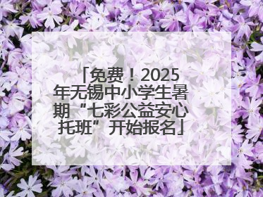 免费！2025年无锡中小学生暑期“七彩公益安心托班”开始报名
